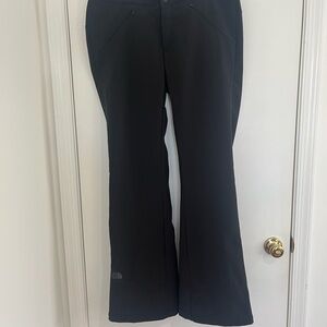 The North Face Women's Apex Ski Snow Pants Large Black Fleece Lined Flared Leg